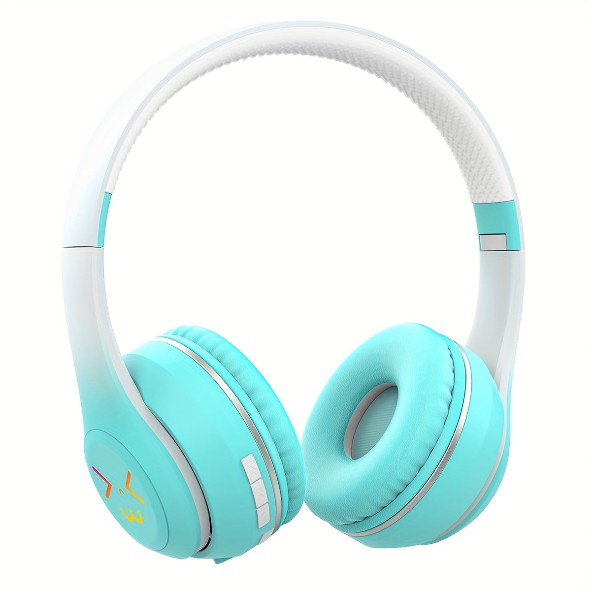GENAI GT-630 Wireless Headset with LED Colorful Aura Lights, HiFi Stereo, Active Noise Reduction, Ultra-Long Battery Life, Low Gaming Latency, Foldable Design for Mobile Phones, Computers, Gaming, Work, Study, and Travel - Id