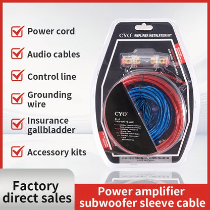 Durable RCA Audio And Power Wiring - Car 10GA Subwoofer Sleeve Wire - Car Power Amplifier Sleeve Wire Wiring - High-performance Copper Material - Thick Core Wire - Suitable for Car Audio And Video Installation - Compatible wi