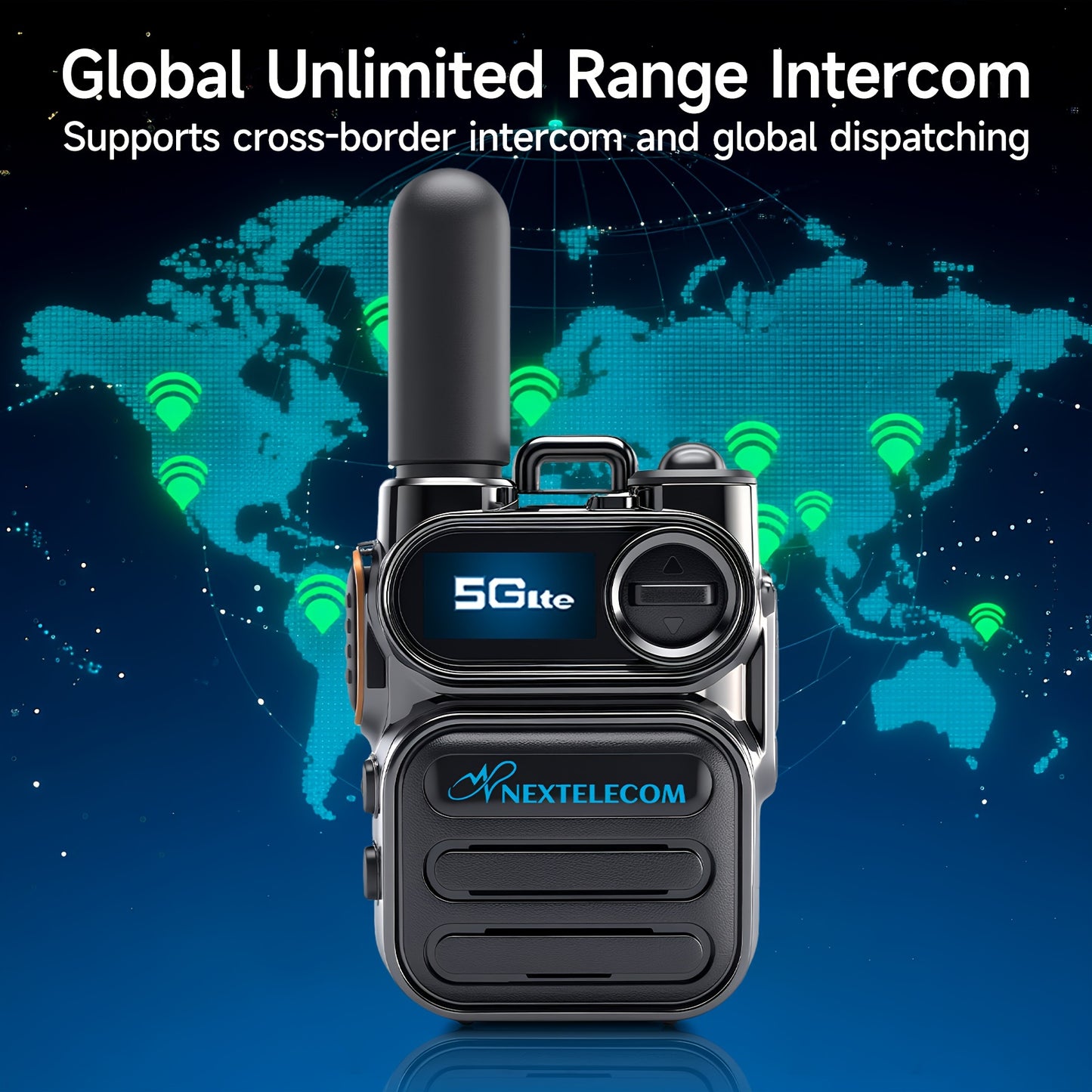 [2 Pack] Long Range Cellualr Walkie Talkies SIM Card No Monthly Fee US Coverage Nationwide For Adults POC Two Way Radio Rechargeable Battery For Camping Hiking Hunting Construction Security Truckers Construction