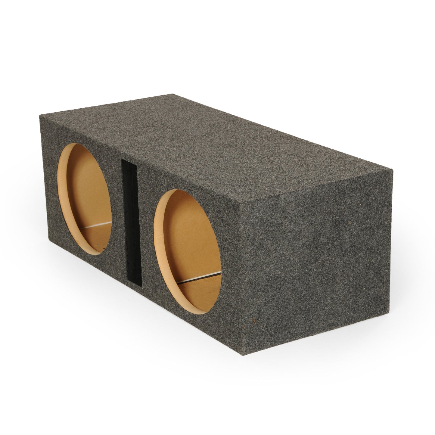 QPower QBASS Dual 12 Inch Heavy Duty MDF Material Car Audio Subwoofer Enclosure Boxes with Shared Slot Port Vent and Dual Chamber Design, Charcoal