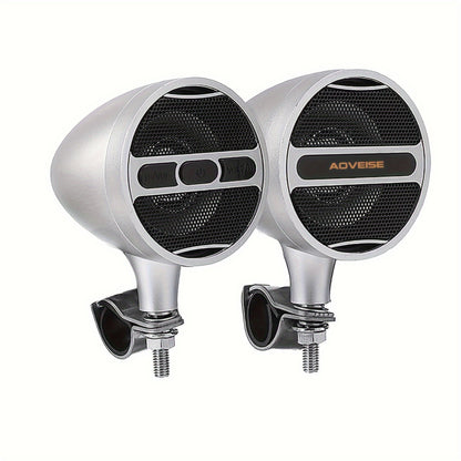 Motorcycle Speakers Waterproof Wireless Motorcycle Audio Stereo Speaker System with USB AUX Mp3 Music Player Fit for 1'' to 1.3'' Handlebar