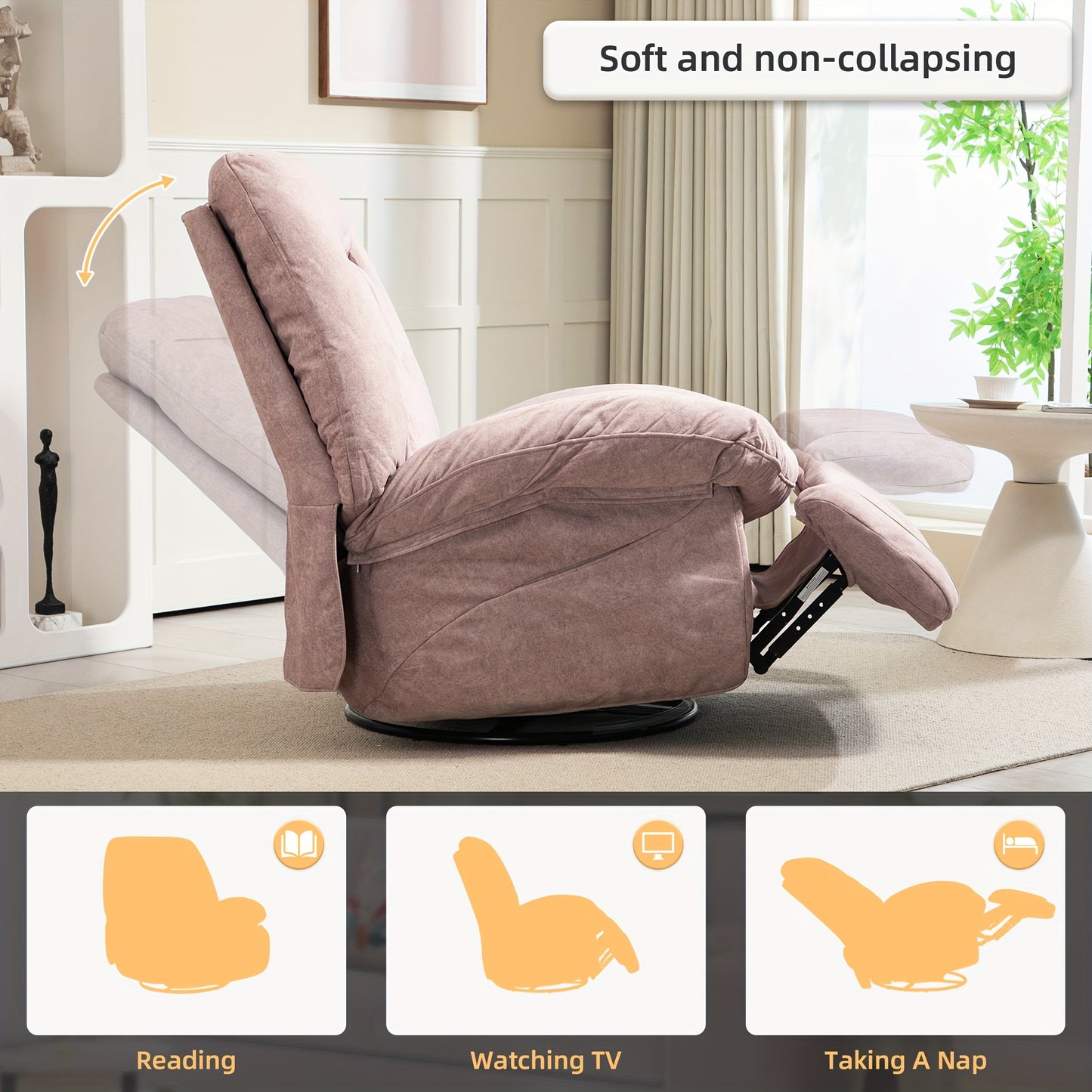 Electric Massage Recliner Chair with Heat - 360° Swivel & Rocking Recliner w/ USB Charging & Storage Pocket(for Christmas Gift)