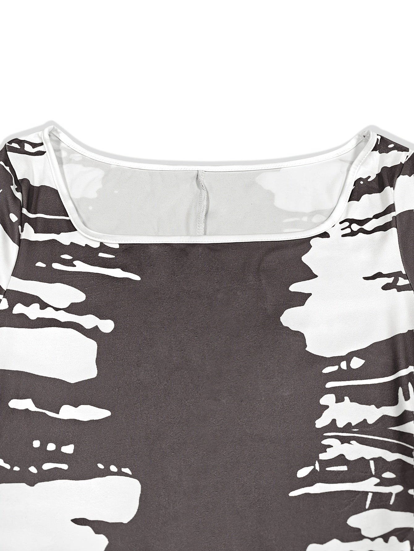 Plus Size, Plus-size Women's Bodycon Dress, Square Neck Tie-dye Short Sleeves- Slim And Elegant, Suitable for Parties And Daily Outings, Spring And Summer Fashion
