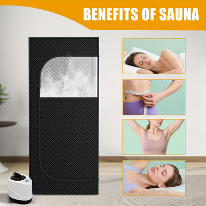 [Remote Control Sauna] Portable Steam Sauna Box, Portable Sauna for Home, Person Sauna Tent Sauna Box At Home Spa with 87.92oz & 1500W, Remote Control, Folding Chair, Home Sauna for Gym, Pilates, Garage, Hot Tub