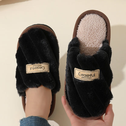 Women's Winter Plush House Slippers - Cozy Indoor/Outdoor Moccasins with Soft & Non-Slip PVC Sole, Beige/Black/Pink/Brown/ - Cushioned Warmth for Home, Hotel, Spa - Easy-Care Fabric Upper (No Maintenance)