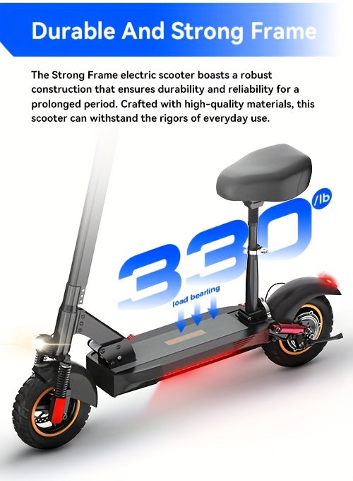 Aoniu M4 Electric Scooter for Adults with Seat Fast 25-30 Speed Off Road Heavy Duty 300 Lbs 10 Inch Foldable E Scooter Mobility Folding Bike for Men 30 to 40 Miles Long Range E Scooters
