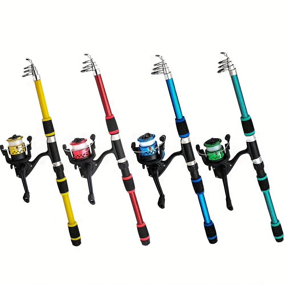 Complete 70.87 Inch Fishing Rod Set, Beginner Sea Casting, Pre-Loaded with Fishing Line, Including Telescopic Rod, Bait Kit with Portable Fishing Gear Bag, Fishing Reel, Mino, Soft Bait, Etc., Suitable for Traveling, Saltwate