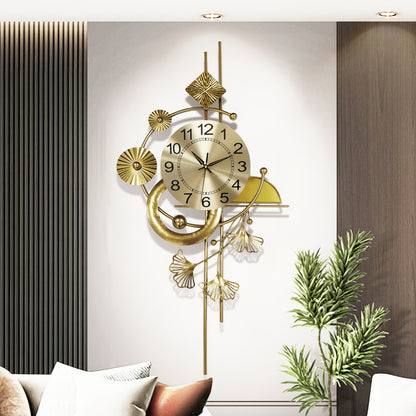 Modern Minimalist Wall Clock - Large Easy-to-Read Numbers, Golden-Tone Hands, Battery-Powered (AA Not Included) - for Living Room, Office, Bedroom - Scandinavian & Industrial Decor - Durable Iron Construction - 43.6x5x86cm (1