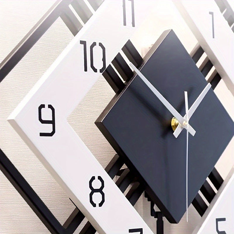 [Silent Wall Clock] Silent Modern Black Acrylic Wall Clock | Digital Display, Fantasy-Themed Design, No-Drill Installation for Living Room, Bedroom, or Dining Room Decor