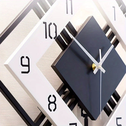 [Silent Wall Clock] Silent Modern Black Acrylic Wall Clock | Digital Display, Fantasy-Themed Design, No-Drill Installation for Living Room, Bedroom, or Dining Room Decor