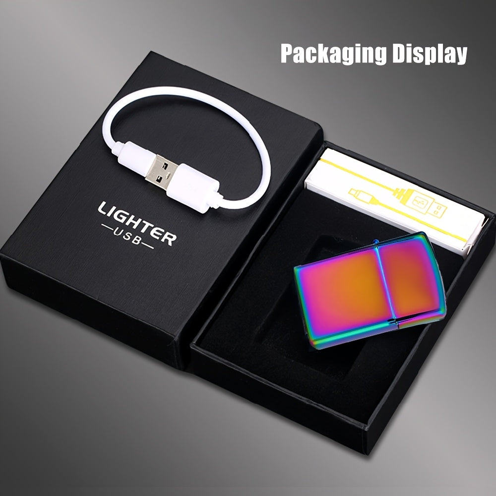 Silent USB Rechargeable Lighter - Portable Flame Blower, Suitable for Outdoor Barbecues, Camping, Home Use - Metal and Plastic, Compatible with Electric, Gas, Induction Stoves, Ideal Christmas and Halloween Gift