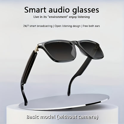 1080P Video Glasses with Real-Time Translation, 160 Languages, High-Definition Audio & 4K Motion Recording, Noise Reduction, Wireless Call, Wireless, Magnetic Charging - USB Rechargeable for TV, Mobile Phones, Laptops, Cyclin