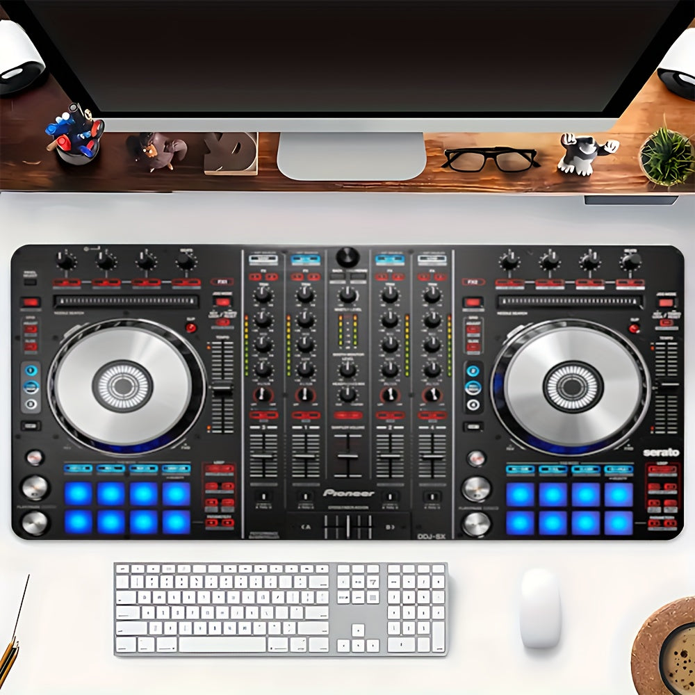 Pioneer DJ-SX Inspired Serato DJ Pro Controller Mouse Pad & Desk Mat - Non-Slip Rubber Base, Smooth Polyester Surface with DJ Equipment Layout (Transport Controls, Effects, Sampler) for Home Studio, Office & DJ Workspaces - D