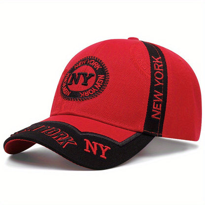 Men'S Sports Baseball Cap - Adjustable Snapback, Breathable Mesh Back, Sun Protection Hat with "NEW YORK" Logo, Black & White Design, Perfect for Outdoor Activities, Outdoor Headwear | Sporty Cap Design | Mesh Back Hat