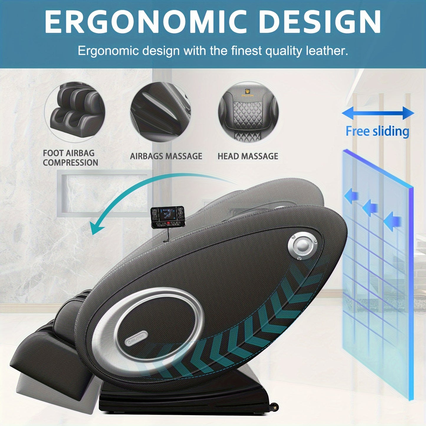 Massage Chair Recliner with Zero Gravity, Full Body Massage Chair with Heating, Built-in Speaker & Touch Screen, Air, Foot Roller - Ideal Christmas Gifts for Men And Women, Electronic Neck And Back Massager