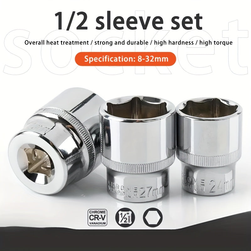 19pcs 6-Point Socket Set, Summer Fly Ratchet Wrench, Multifunctional Repair Tool, Home Installation Sockets