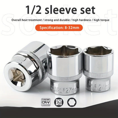 19pcs 6-Point Socket Set, Summer Fly Ratchet Wrench, Multifunctional Repair Tool, Home Installation Sockets