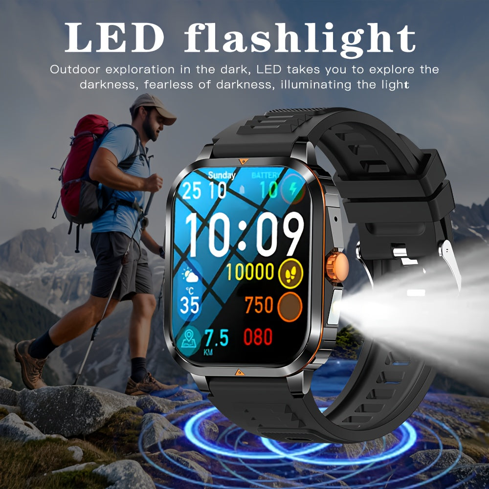 2025-Themed Touch Smart Watch with LED Lighting, Wireless Call, SMS Reminder, USB Charging, Fitness Tracker, Step Counter, Calorie, Music, Weather, Alarm, Calculator