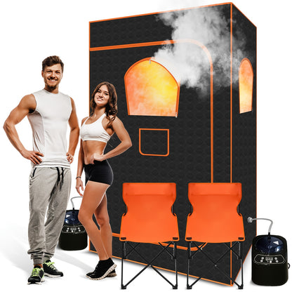 Sauna Room/Portable Electric Sauna Tent - Foldable Full-Size/Outdoor Steam Bath Box, Shower, Equipped With High-Temperature Steam Generator, Leak-Proof And Dry-Proof System - Heavy-Duty Model For Gym Spa - Includes 1/2 Steam