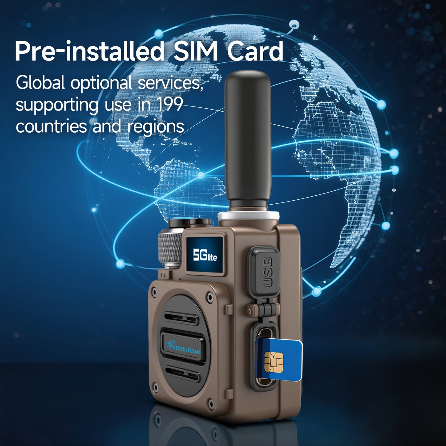 5G/4G LTE Long Distance Walkie Talkie G6S Two Way Radio SIM Card Installed No Monthly Fee Long Range Nationwide Push To Talk Cellular POC Handheld For Adults Outdoor Activities Hunting Camping Construction Business Use