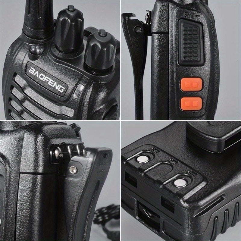 2 Pack Professional Two-Way Radios Long Range 16-Channel Handheld Walkie Talkies with Dual-Band FM, - Li-ion, Microphones & Headsets Included, 4-Way Rocker Switch, 16-Channel Scanning, 2-Tone Signaling, Compatible with Progra