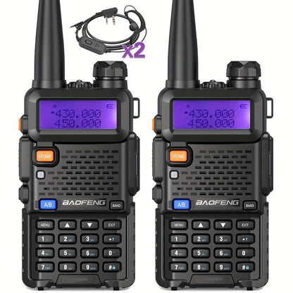 1/2/4-Pack Baofeng Dual Band Handheld Ham Radio Walkie Talkies Bathroom Radio, High Power Long Range Rechargeable Two Way Radios with 1800mAh Lithium Battery, USB Charging, Non-Waterproof Plastic, Modern Style for Hunting Sur