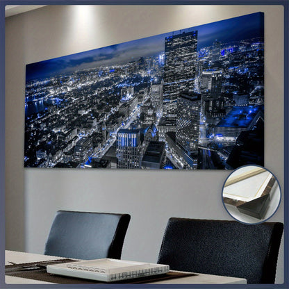 1pc Wooden Framed City View Painting Canvas, Good Gift for Friend, Pattern Art for Home Decoration, Wall Decor for Living Room, Bedroom, Office, Bar, Restaurant, Waterproof, Odorless Painting, High Quality Waterproof Framed,