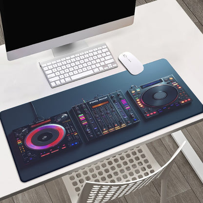 1pc XXL DJ Equipment Design Gaming & Office Mouse Pad - Non-Slip Rubber Base, Multi-Functional Large Desk Mat for Studio Setup, Computer Workstation, Music Production Decor, Desk Accessories for Gamers, Sturdy Construction