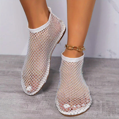Women'S Glittery Open-Toe Sandals - Slip-On Party Shoes with Cushioned Insole, Slip-Resistant Sole - Beige/ for Beach, Formal Events, Casual Attire - Easy-Clean PVC Upper & EVA Outsole Flat Sandals, Women Shoe Wide Fit, Wide