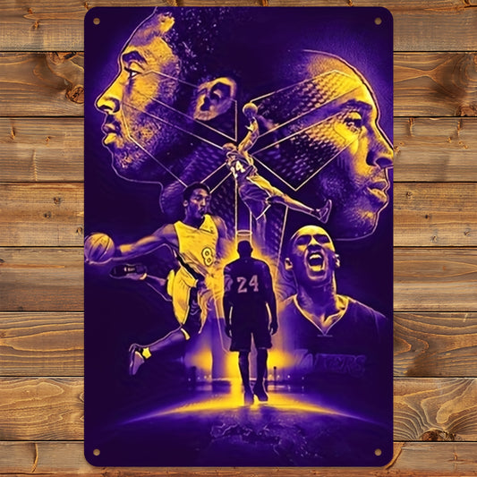 2D Flat, 1pc, Vintage Basketball Star Sports Poster Theme Aluminum Decorative Sign. Suitable for Living Room, Bedroom, Office, or Basketball Room Decor. Ideal Gift for Sports Fans. 8x12inch(20x30cm), 2D Flat