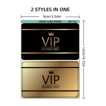 1 Set of 2 Unique VIP Style Minimalist Unisex Credit Card Light Beige Stickers, Self-Adhesive Durable Scratch-Resistant Anti-Fingerprint Privacy Decals Made from PVC Material, Suitable for Credit Cards, Transit Passes, Debit