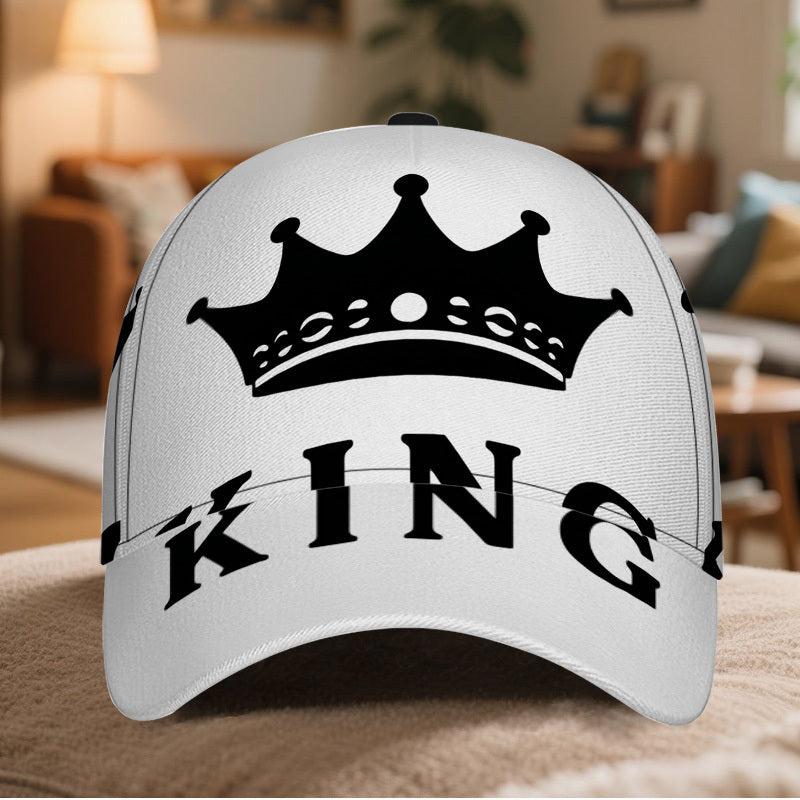 1pc Adjustable Snapback Baseball Cap with Crowned King Emblem - Black Polyester Hat for Men, Street Fashion & Sports, Ideal for Running, Halloween, Thanksgiving, Christmas, Street Fashion Accessory | Funky Style Cap | Durable