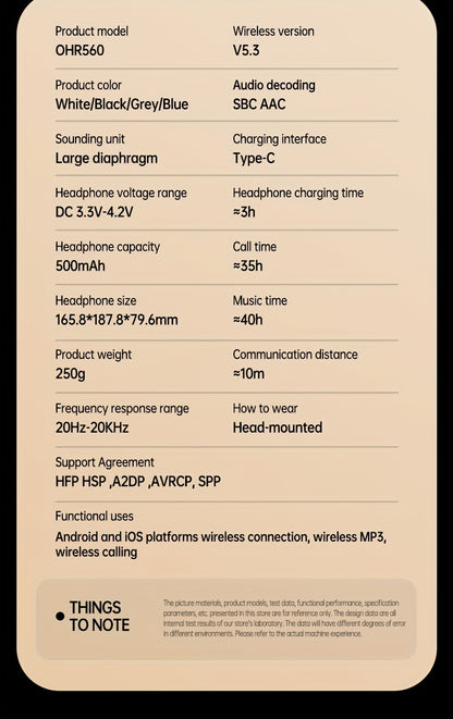 Acer OHR560 Over-Ear Headphones with Noise Cancelling, Ultra-Long Battery Life, Wireless/Wired Dual Mode, Low-Latency Gaming, Comfortable Fit, Foldable & Portable, Halloween/christmas Gift For Gaming, Music, Sports