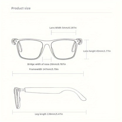 AI Smart Glasses, Smart Glasses with 164 Languages Real-time Translation Support, AI Chat Deepseek R1 And Gemini-2.5 System, Built-in Microphone And Speaker, Calls Music Playback And Hands-Free Calling, Physical Color Changin