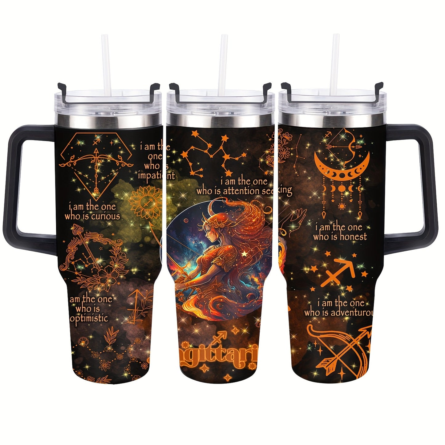 40oz Constellation-Themed Stainless Steel Tumbler with Lid - Double Wall Insulated, Break-Resistant Water Bottle for All Seasons - Perfect for Outdoor Adventures & Holiday Gifts, Vacuum Insulated, Summer Winter Drinkware, Bes