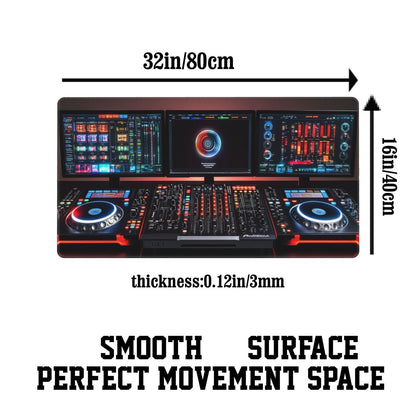 Pro DJ Mousepad with Traktor Kontrol S4 MK3 Design - Illuminated Buttons, Jog Wheels & Digital Displays | Washable & Non-Slip Rubber Base | Ideal for Music Production & Home Studio, DJ Accessories