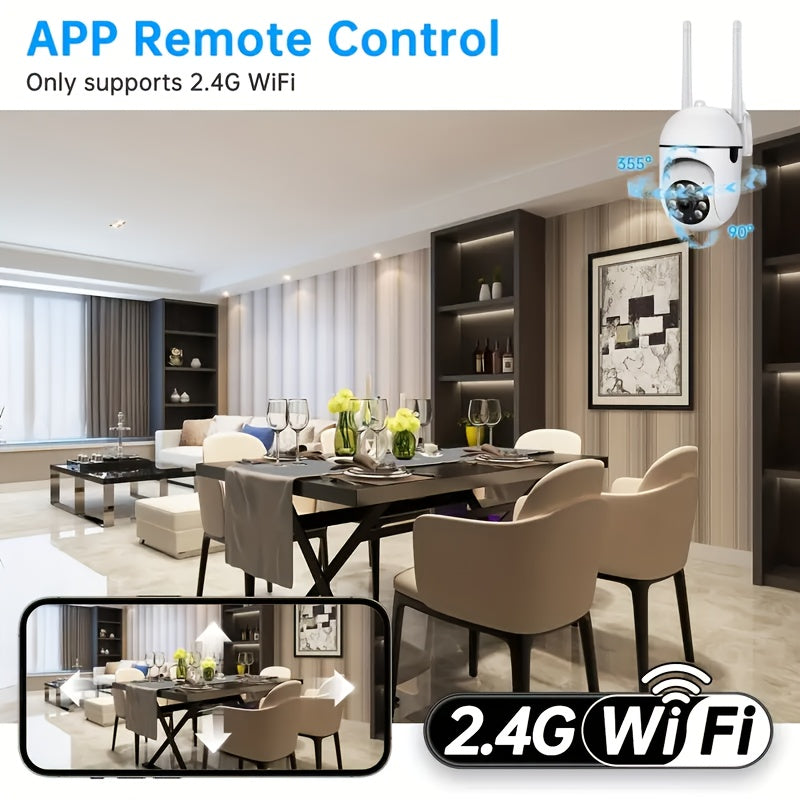JOOAN 2pcs Wireless WiFi Security Camera System 1080P HD Indoor/Outdoor-like (No) /Pet/Camera Monitoring, PTZ (Pan/Tilt/Zoom), Two-Way Audio, Night Vision, Motion Detection, 2.4G Wi-Fi Smart Home Surveillance Cameras with