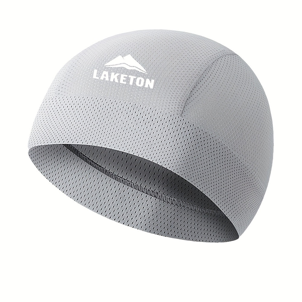 3pcs Men'S Lightweight, Breathable Running Caps - High Elastic, Quick-Dry, Moisture-Wicking for Outdoor Sports & Cycling, Black with White Logo, Sports Headgear | Modern Knit Cap | Stretchable Fabric