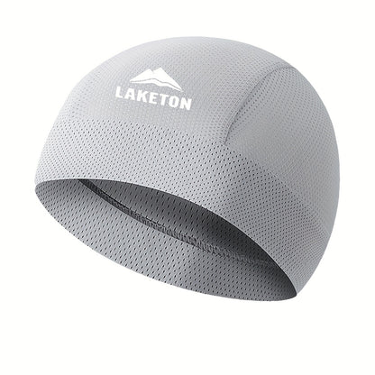 3pcs Men'S Lightweight, Breathable Running Caps - High Elastic, Quick-Dry, Moisture-Wicking for Outdoor Sports & Cycling, Black with White Logo, Sports Headgear | Modern Knit Cap | Stretchable Fabric