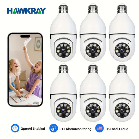 6pcs 4MP HD Wireless Security Camera System Can Monitor And Protect Your Family And Pets In Real Time Through 2.4G/5Ghz WIFI, Color Night Vision, 911 Artificial Intelligence Indoor Monitoring And Two-way Voice.