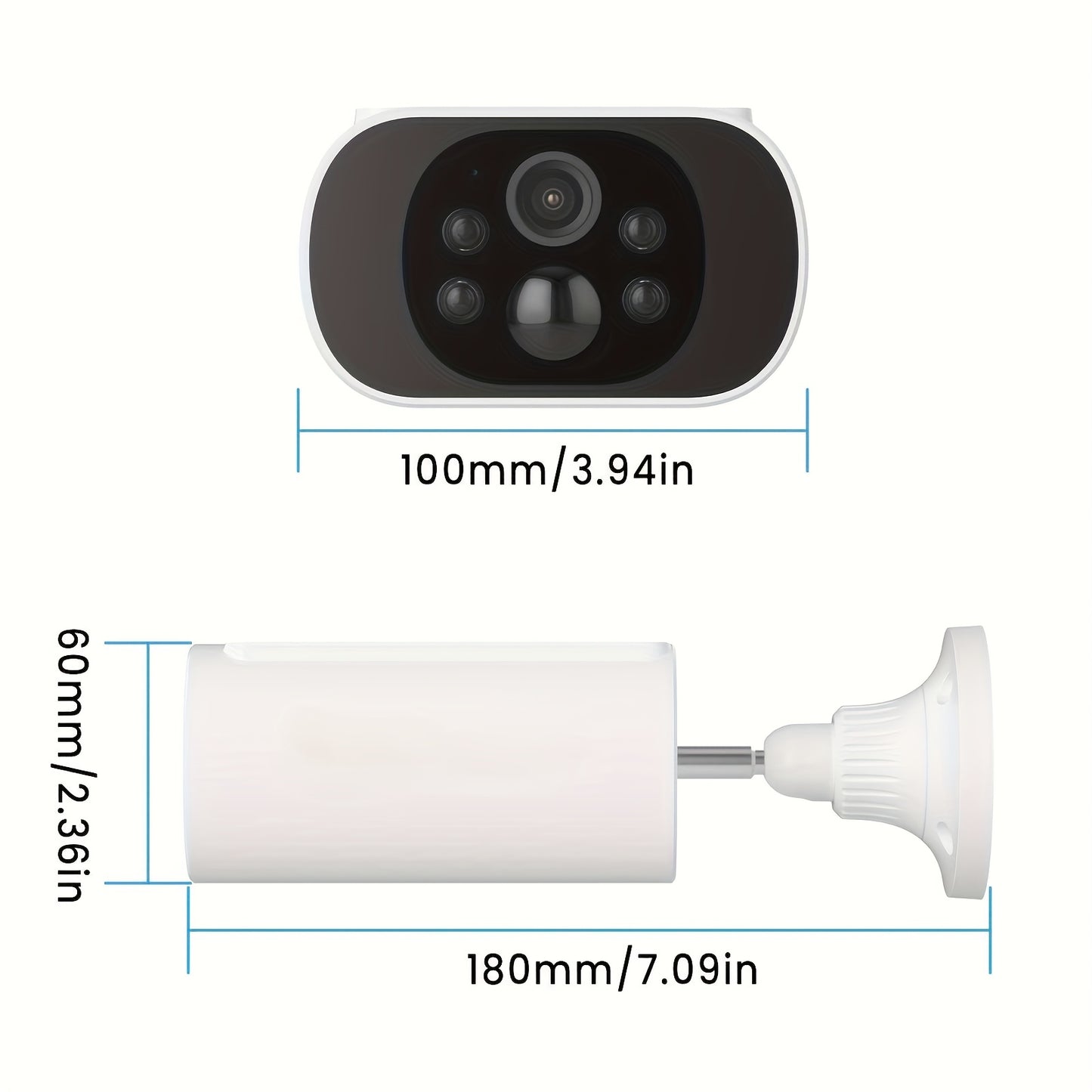 4MP Solar-Powered Wireless Outdoor Camera, 2.4GHz WiFi Security Surveillance with Solar Panel, 3 Night Vision Modes, Human Detection, High Quality, Two-Way Audio & Alexa Support