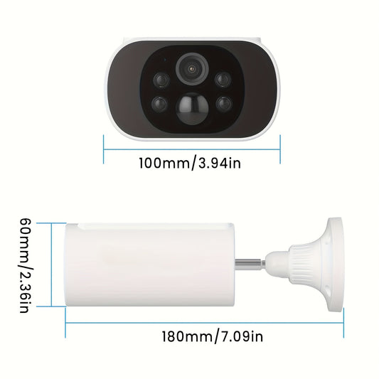 4MP Solar-Powered Wireless Outdoor Camera, 2.4GHz WiFi Security Surveillance with Solar Panel, 3 Night Vision Modes, Human Detection, High Quality, Two-Way Audio & Alexa Support