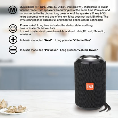 Portable Wireless Speaker for Outdoor Use, Featuring High-Quality Sound, TWS Stereo for Hands-Free Calls, And Compatibility with TF Cards And USB Drives. It Can Connect to Mobile Phones, Tablets, And Tvs with a Range of Up to