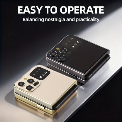 Dual-Sim Flip Phone | Retro Design With 2G Network, 1350Mah Battery, Multifunctional Features Including Entertainment, Tools, File Management, Audio Player, Fm Radio, Camera, Contact Management - Yue Cui I15Pro