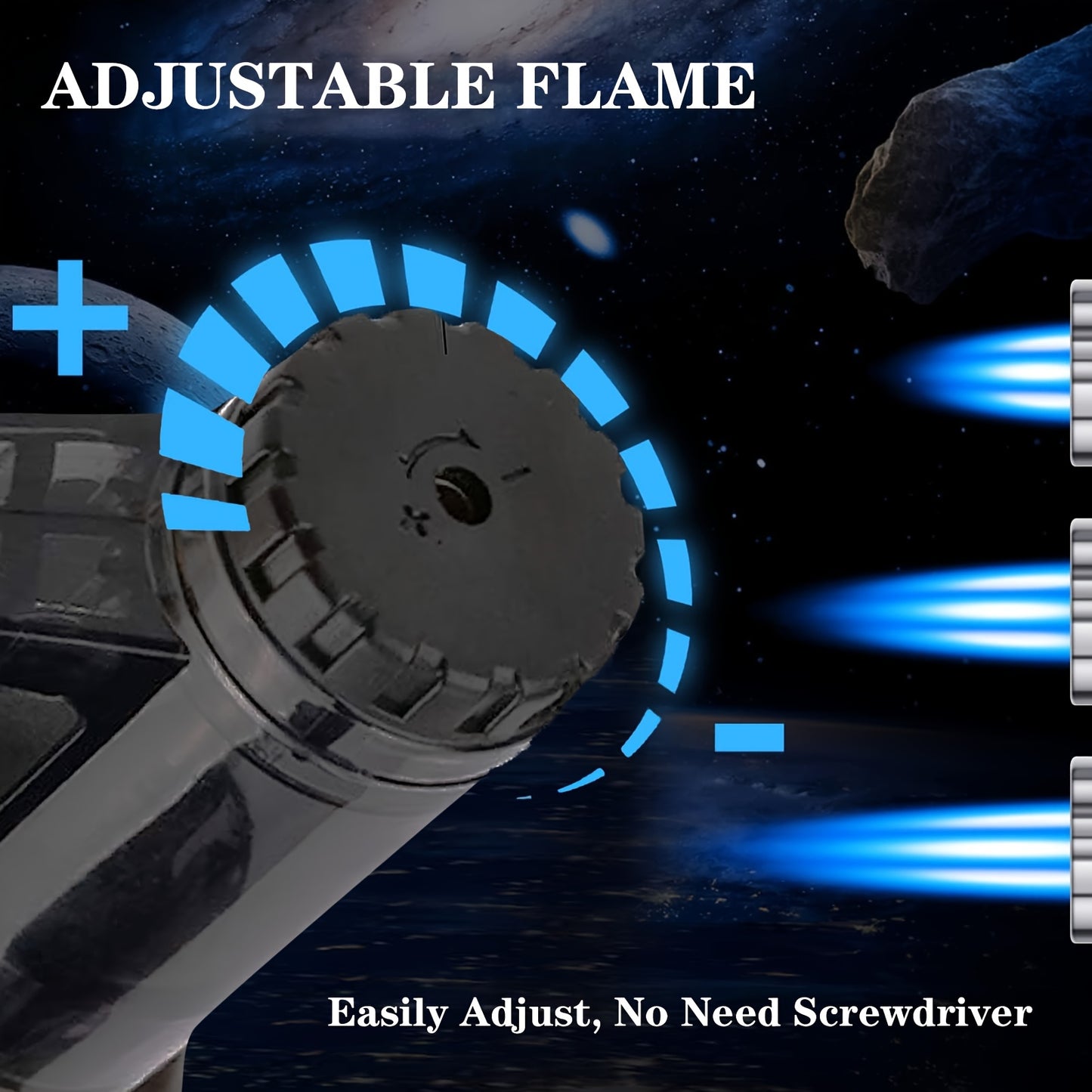 Gift Box Set, Straight Jet Spray Gun Blue Flame Lighter, Triple Jet Flame Butane Torch Lighter, Windproof Butane Refillable Gas Torch Lighter, Light Candles, Wood Chips, Charcoal Barbecue, Convenient to Carry, Visible Gas (ex