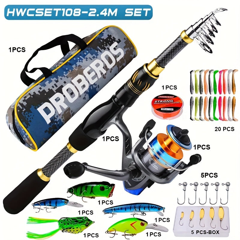 Full-Size Sea Fishing Rod: 1.5/1.8/2.1/2.4m Casting Rod with Reel & Bag – Long-Range Offshore Gear, Offshore Fishing, Saltwater Fishing, Compact Design, Portable Setup, Corrosionresistant, Sturdy Reel, Fishing Set, Complete