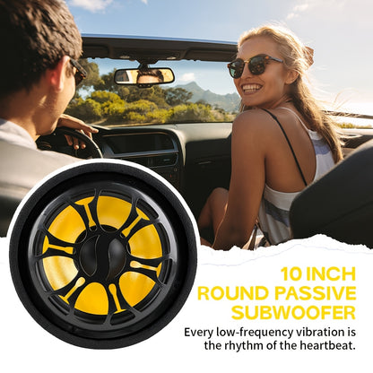MAX.800W 10-inch Car Round Passive Subwoofer, Delivering Excellent Bass Performance and Powerful Sound, Enhancing and Improving Audio Quality. This 12V High-power Full-range Subwoofer Elevates Your Driving Experience with Pre