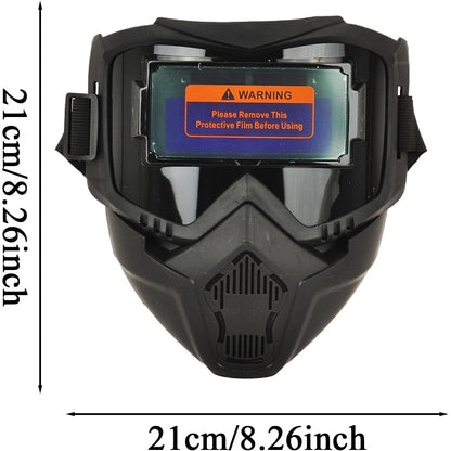 Welding Auto Darkening-Full Face Welding Helmet-Glare Blocking Face Protector, Arc Flash Shield Heat-Insulating Helmet, Eye Protection Gear for Professional Welders-UV IR Protection for Woodworking Metalworking Sanding Mowing