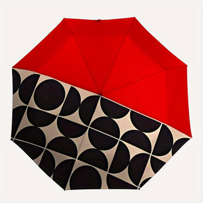 1pc Automatic Open/Close Umbrella with Auto - Red/Black/Beige/, Portable Folding Umbrella with, Windproof, for Travel, Formal & Casual Events - Ideal Gift for Women/Men - Durable Automatic Umbrella, Travel Essential, Abstract
