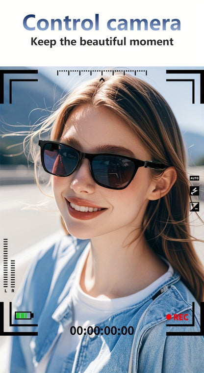 Smart Glasses with Magnetic Frame, 3 Lens Colors, Built-in Microphone, HD Calling, HiFi Music, Touchpad Control, TWS Technology, Compatible with iPhone/ Android, AI Voice Assistant, USB Charging, Non-Waterproof, Ideal for Out